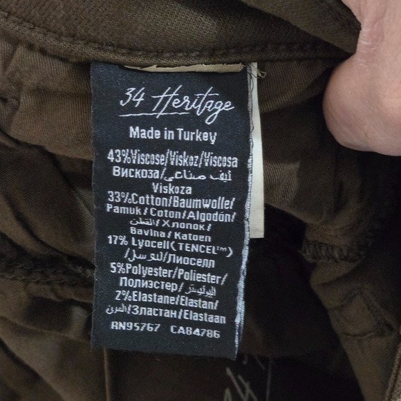 34 Heritage Men's Courage Mid Rise Straight Leg Pants Sz 35 x 34 Beige Brown x2 - Picture 10 of 15